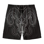 Black And White Aries Sign Print Men's Swim Trunks