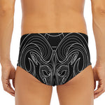 Black And White Aries Sign Print Men's Triangle Swim Briefs