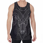 Black And White Aries Sign Print Men's Velvet Tank Top