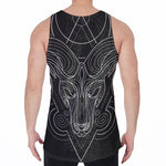 Black And White Aries Sign Print Men's Velvet Tank Top