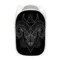 Black And White Aries Sign Print Mesh Laundry Hamper