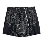 Black And White Aries Sign Print Mesh Shorts