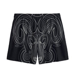 Black And White Aries Sign Print Mesh Shorts