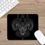 Black And White Aries Sign Print Mouse Pad