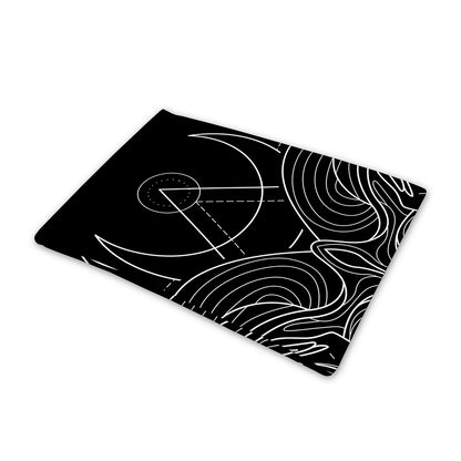 Black And White Aries Sign Print Pet Cooling Mat Cover