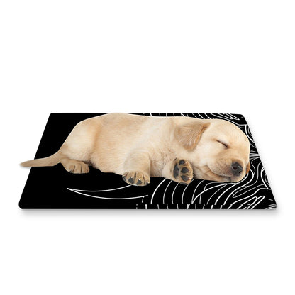 Black And White Aries Sign Print Pet Cooling Mat Cover