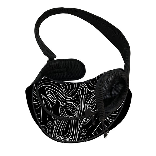 Black And White Aries Sign Print Pet Sling Carrier