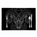 Black And White Aries Sign Print Placemat