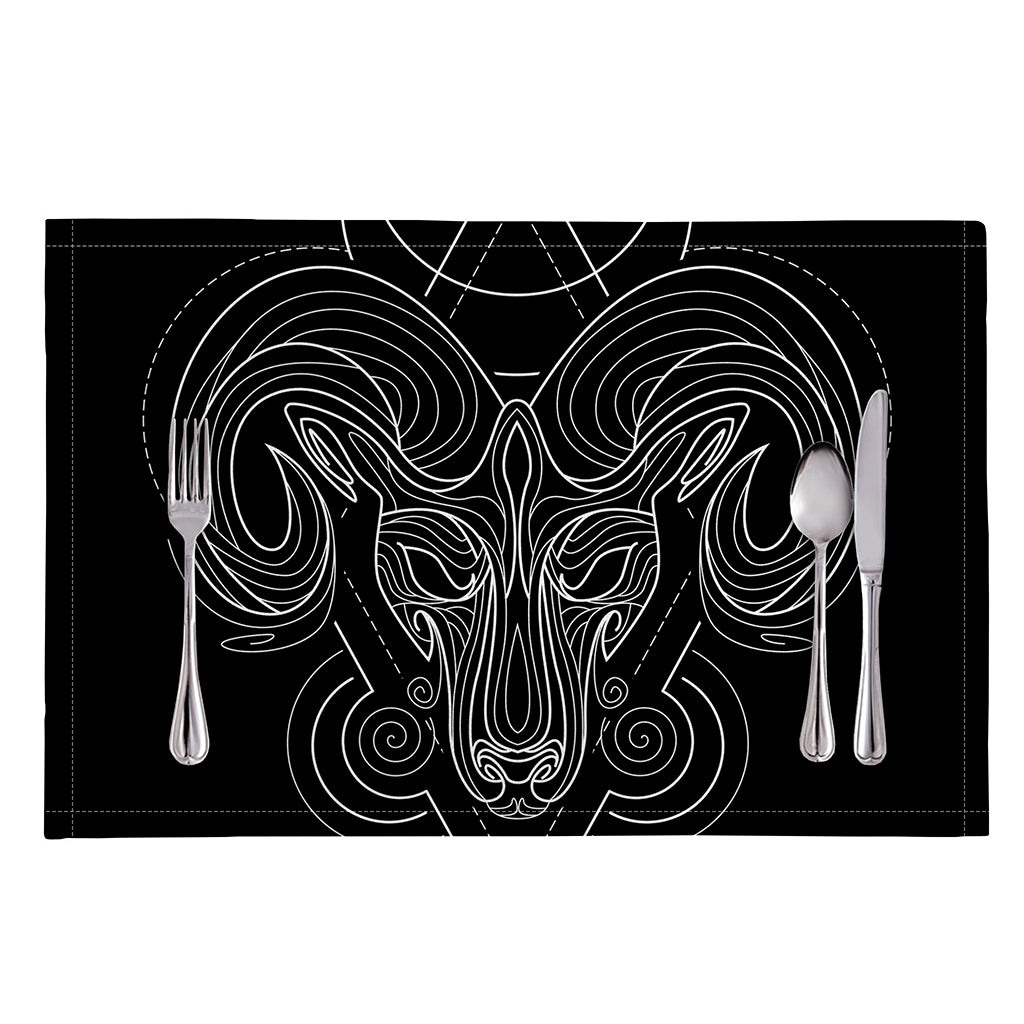 Black And White Aries Sign Print Placemat