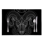 Black And White Aries Sign Print Placemat