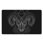 Black And White Aries Sign Print Polyester Doormat