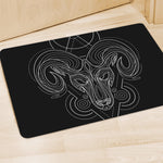 Black And White Aries Sign Print Polyester Doormat
