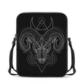 Black And White Aries Sign Print Rectangular Crossbody Bag