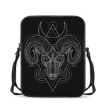 Black And White Aries Sign Print Rectangular Crossbody Bag