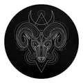 Black And White Aries Sign Print Round Blanket
