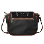 Black And White Aries Sign Print Saddle Bag