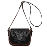 Black And White Aries Sign Print Saddle Bag