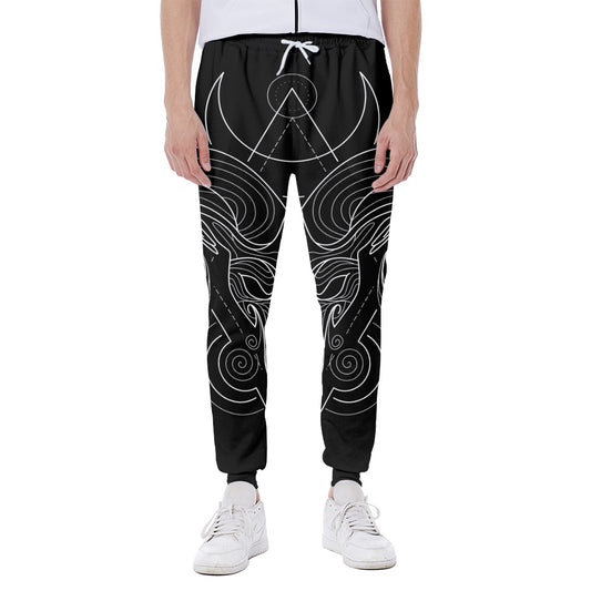 Black And White Aries Sign Print Scuba Joggers