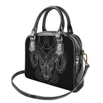 Black And White Aries Sign Print Shoulder Handbag