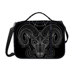Black And White Aries Sign Print Shoulder Strap Bible Bag
