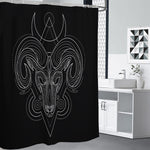 Black And White Aries Sign Print Shower Curtain