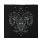 Black And White Aries Sign Print Silk Bandana