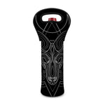 Black And White Aries Sign Print Single Neoprene Wine Tote