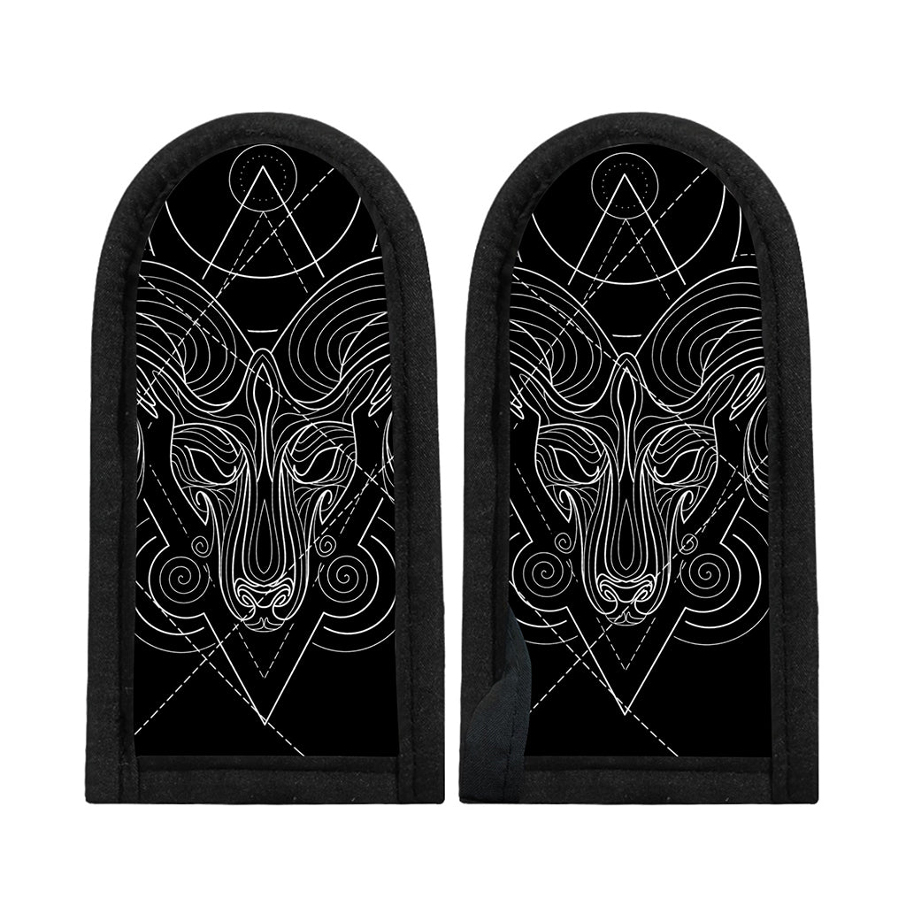 Black And White Aries Sign Print Skillet Handle Cover