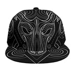 Black And White Aries Sign Print Snapback Cap