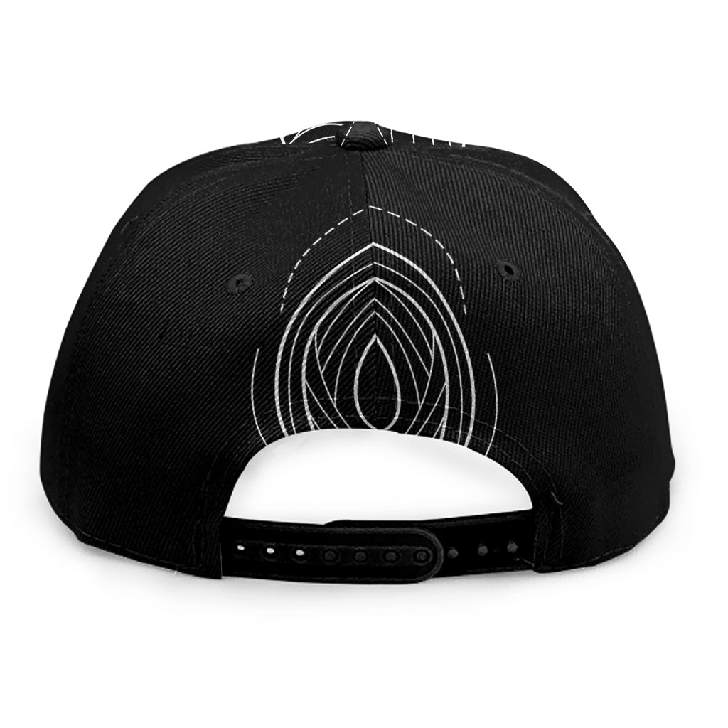 Black And White Aries Sign Print Snapback Cap