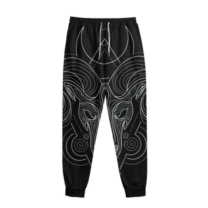 Black And White Aries Sign Print Sweatpants