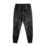 Black And White Aries Sign Print Sweatpants