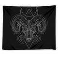 Black And White Aries Sign Print Tapestry
