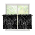Black And White Aries Sign Print Tier Curtains