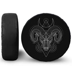 Black And White Aries Sign Print Tire Cover
