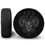 Black And White Aries Sign Print Tire Cover With Camera Hole
