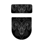 Black And White Aries Sign Print Toilet Lid And Tank Cover Set