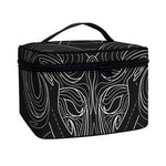Black And White Aries Sign Print Travel Makeup Bag