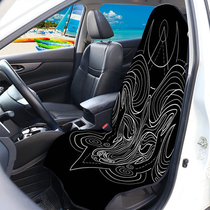 Black And White Aries Sign Print Waterproof Car Seat Cover