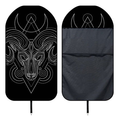 Black And White Aries Sign Print Waterproof Car Seat Cover