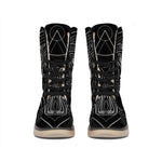 Black And White Aries Sign Print Winter Boots