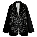 Black And White Aries Sign Print Women's Blazer