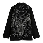 Black And White Aries Sign Print Women's Cotton Blazer