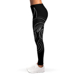 Black And White Aries Sign Print Women's Leggings