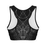 Black And White Aries Sign Print Women's Sports Bra