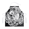 Black And White Axolotl Print Adjustable Apron