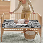 Black And White Axolotl Print Baby Crib Sheet