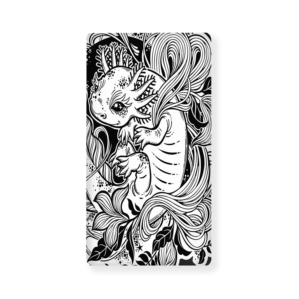 Black And White Axolotl Print Baby Crib Sheet