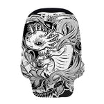 Black And White Axolotl Print Baby Seat Cover