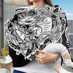 Black And White Axolotl Print Baby Seat Cover